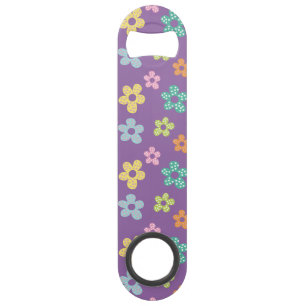 Joli motif fleuri à pois violet