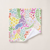 Joli motif floral à l'aquarelle Sprint coloré (Gant de toilette)