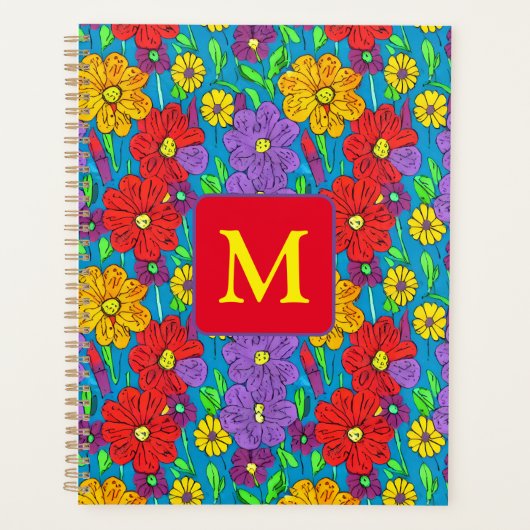 Joli motif floral coloré Monogramme (Devant)