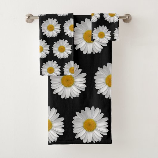 Joli Motif moderne marguerite sur noir (En situation)