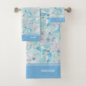 Joli Motif Ocean Seashell avec nom bleu (En situation)