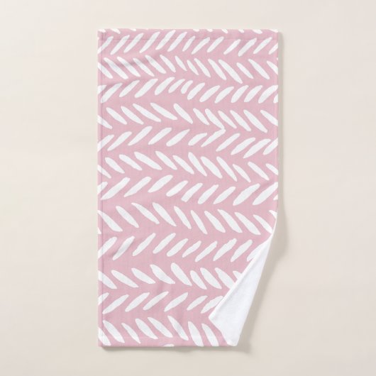 Joli motif pastel herringbone sur carré rose (Serviette à main)