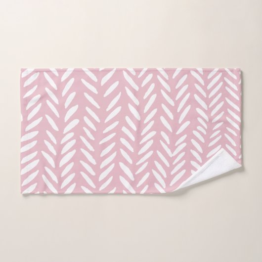 Joli motif pastel herringbone sur carré rose (Serviette à main)