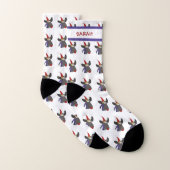 Joli Motif Rudolph Nom personnalisé Noël (Paire)