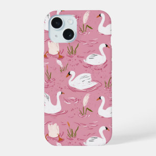 Joli motif sans couture de cygne rose
