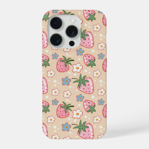 Joli motif sans couture de fraise et de marguerite