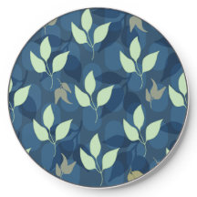 Joli Motif vert et bleu feuilles