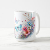 Joli mug à café sur le thème du papillon (Devant droit)