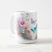 Joli mug à café sur le thème du papillon (Devant gauche)