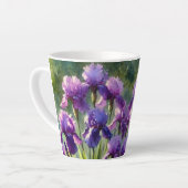 Joli Mug Café / Latte Fleurs Iris Violettes (Angle gauche)