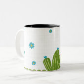 joli mug floral à cactus. (Devant gauche)