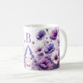 Joli Mug Monogramme Floral Hibiscus Violet (Devant droit)