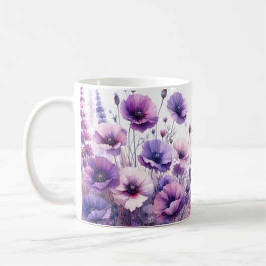 Joli Mug Monogramme Floral Hibiscus Violet (Gauche)