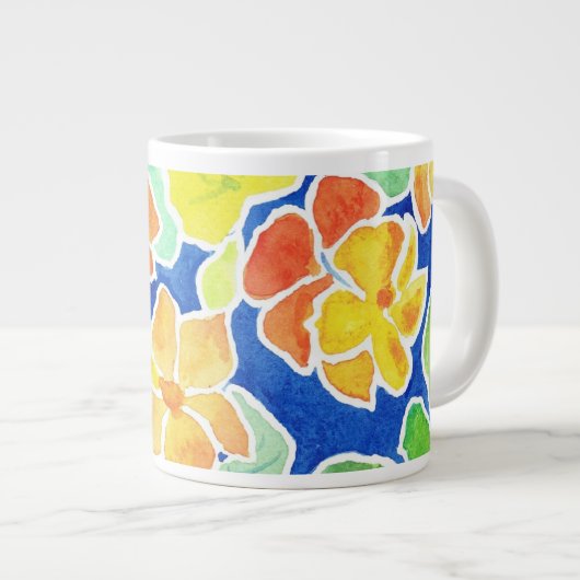 Joli Nasturtiums écarlate et jaune Jumbo Mug (Devant droit)