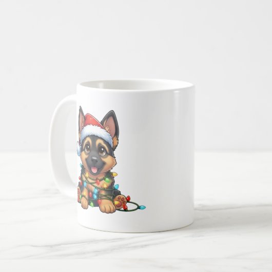 Joli Noël berger allemand Mug (Devant gauche)