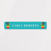 Joli Noël Cactus Enfants Nom Étiquettes imperméabl (Design 1)