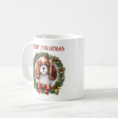 Joli Noël Cavalier Amoureux des chiens Mug (Devant gauche)