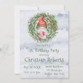 Joli Noël Gnome Anniversaire Invitations (Devant)