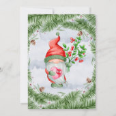 Joli Noël Gnome Anniversaire Invitations (Dos)