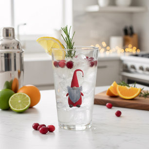 Joli Noël Gnome Monogramme Verre de vacances