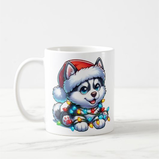Joli Noël Husky Mug (Gauche)