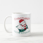 Joli Noël Kitten Illustration Café Mug (Gauche)
