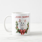 Joli Noël Kitty Chat Amant Nom Mug (Gauche)
