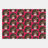 Joli Noël Papier Enveloppant Fille Noire (Devant 3)