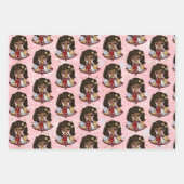 Joli Noël Papier Enveloppant Fille Noire (Devant 2)