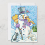 Joli Noël Snowman et Animaux Invitation (Devant)