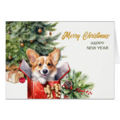 Joli Noël Surprise Corgi Cadeau Chien (Devant horizontal)