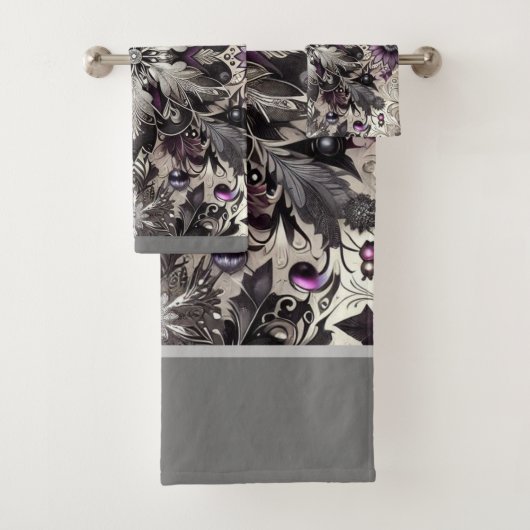 Joli Noël violet, noir, argent et maupe (En situation)