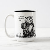 Joli noir et blanc Opossum Esquisse Mug (Gauche)