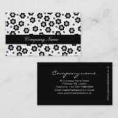 Joli noir fleurs blanches Carte de visite (Devant / Derrière)