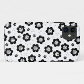 Joli noir fleurs blanches iPhone 5 Coque (Dos (Horizontal))