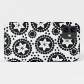 Joli noir fleurs blanches iPhone 5 Coque (Dos (Horizontal))