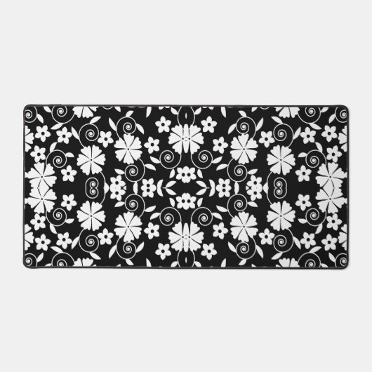 Joli noir fleurs blanches motif (Recto)