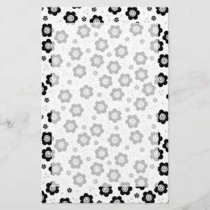 Joli noir fleurs blanches Papeterie