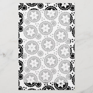 Joli noir fleurs blanches Papeterie