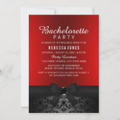 Joli Noir & Rouge Bow Bachelorette Invitation (Devant)