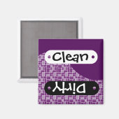 Joli noir violet propre lave-vaisselle sale Magnet (Recto/Verso)