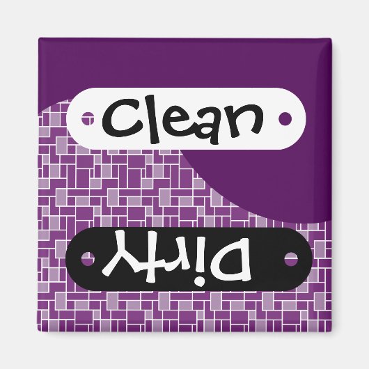 Joli noir violet propre lave-vaisselle sale Magnet (Devant)