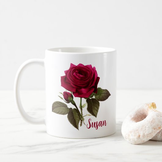 Joli nom de la Mug Rose Susan - modifiable (Avec donut)