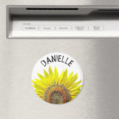 Joli nom de tournesol Magnet personnalisé (In Situ (Lave-vaisselle))