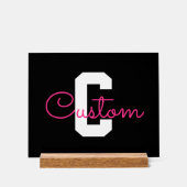 Joli nom et monogramme | Noir Blanc et Rose (Recto)