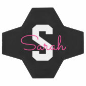 Joli nom et monogramme | Noir Blanc et Rose (Plat)