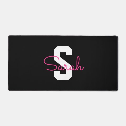 Joli nom et monogramme | Noir Blanc & Rose (Recto)