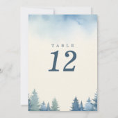 Joli numéro de table bleu des pins d'hiver (Dos)