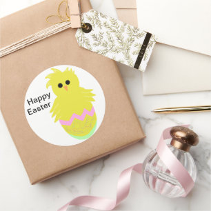 Joli oeuf de poussette rose vert Stickers de Pâque