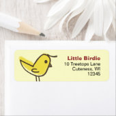 Joli oiseau jaune poussin retour Adresse Étiquette (En situation)